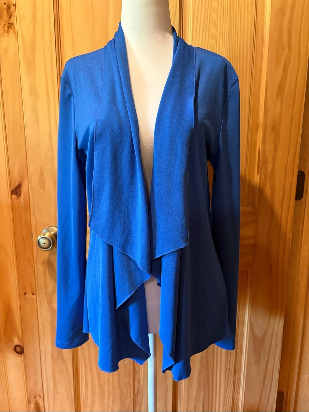 Kasper cobalt royal blue draped open-front cardigan jacket women’s M